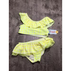 Cat & Jack - Baby GIrl Yellow Checker Swim Suit Set - Size 18M